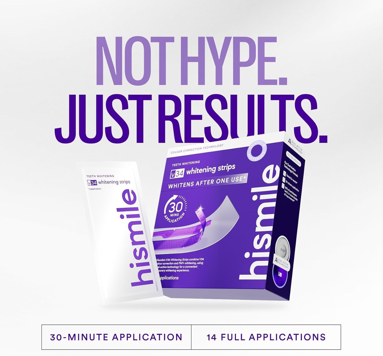 V34 Purple Teeth Whitening Strips – Stain Removal with Whitening & Color Correct