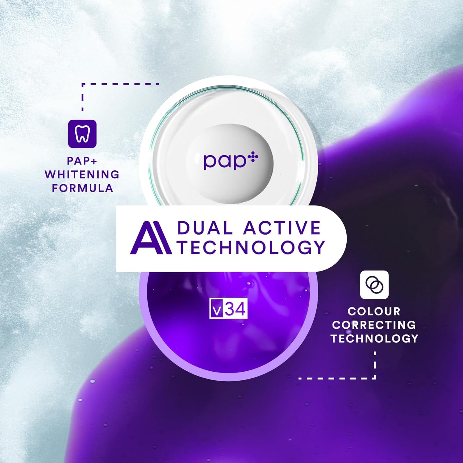 V34 Purple Teeth Whitening Strips – Stain Removal with Whitening & Color Correct