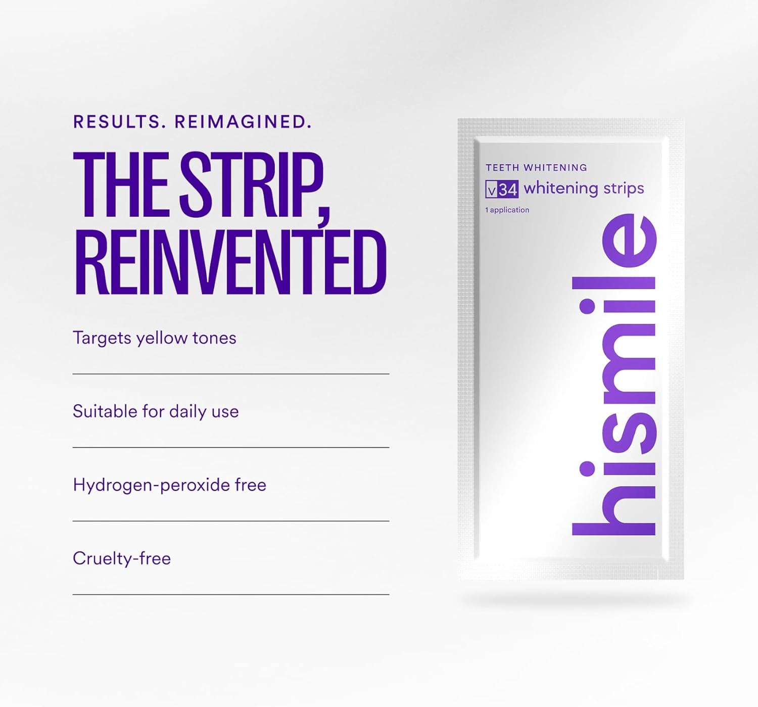 V34 Purple Teeth Whitening Strips – Stain Removal with Whitening & Color Correct
